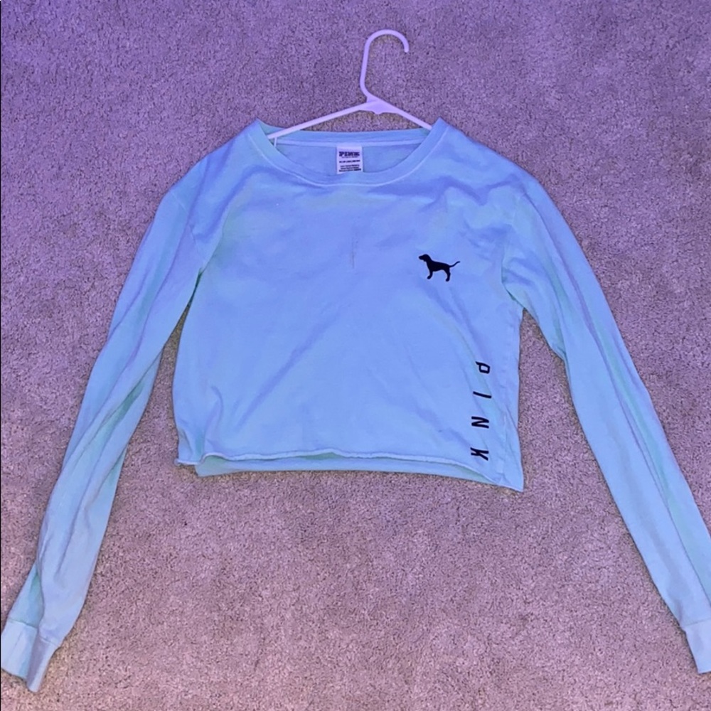 Mint Green Pink Long Sleeve Shirt